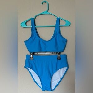Romwe Blue Bikini Set Size Medium